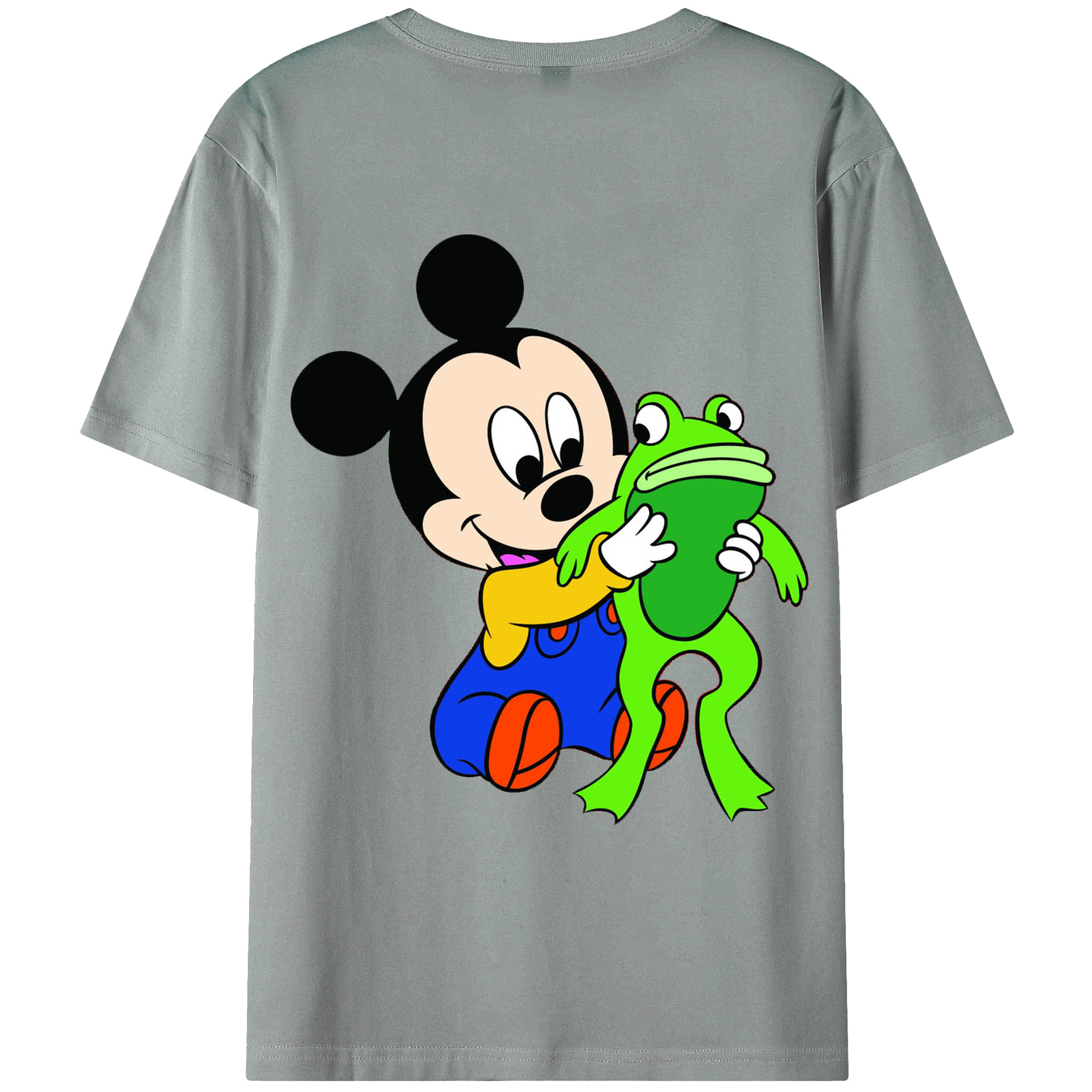 ミッキーマウス Mickey Mouse 綿100％ メンズ半袖Tシャツ（バックプリント） 通気性